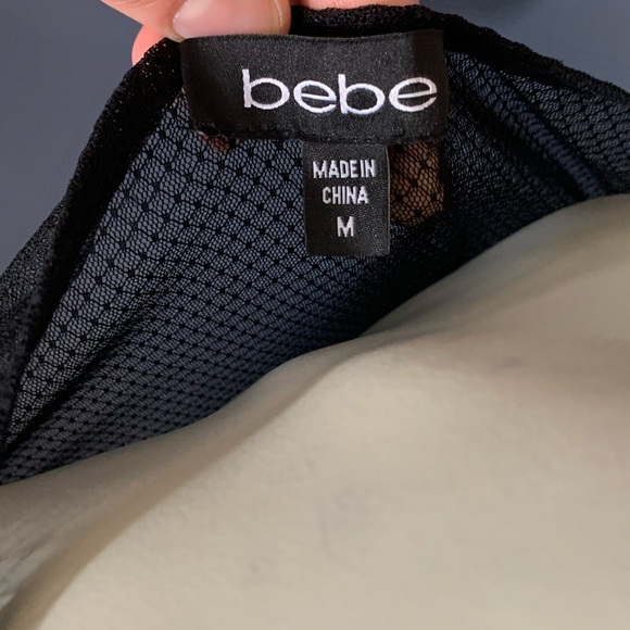 Bebe illusion sleeveless lace bandage ruched top - Picture 10 of 11